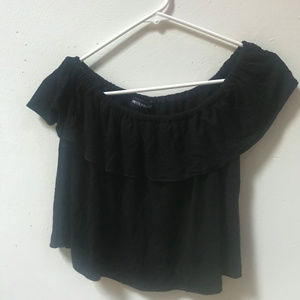 Prettylittlething black off the shoulder top